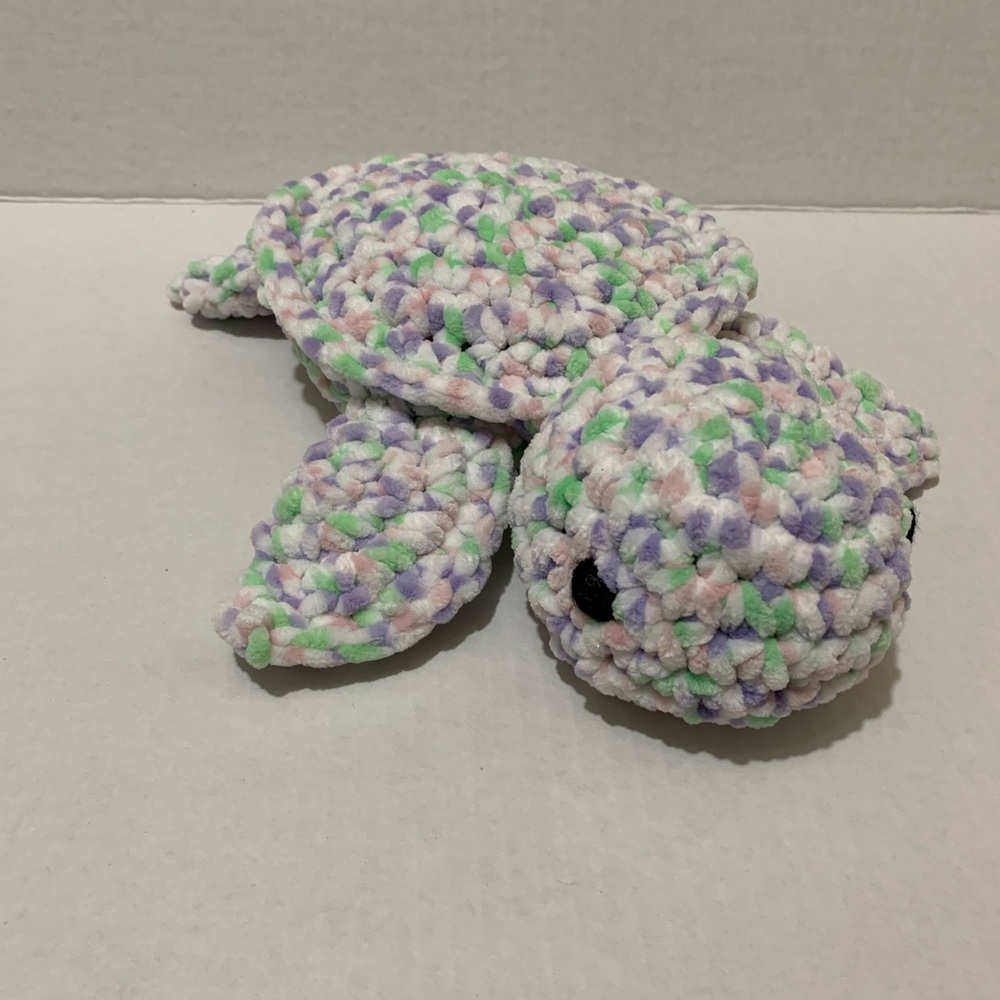 Sea Turtle Soft Stuffed Plushie Handmade Crochet Sea Turtle